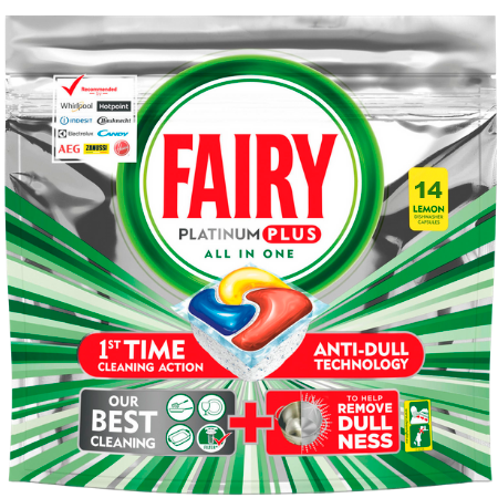 Best Fairy Platinum Plus All In One Dishwashing Tabs - 14 pcs | High Quality Dish Washing Product Online - Product Image Best Fairy Platinum Plus All In One Dishwashing Tabs - 14 pcs | High Quality Dish Washing Product Online - Product Image